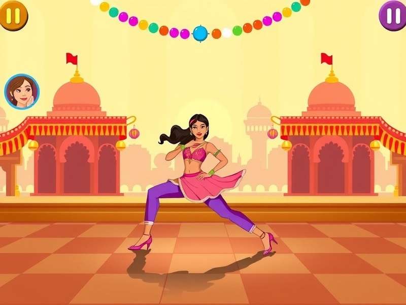 Dreamy Bollywood Tales gameplay showing dance rhythm challenge