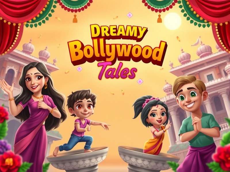 Dreamy Bollywood Tales game cover featuring Bollywood characters
